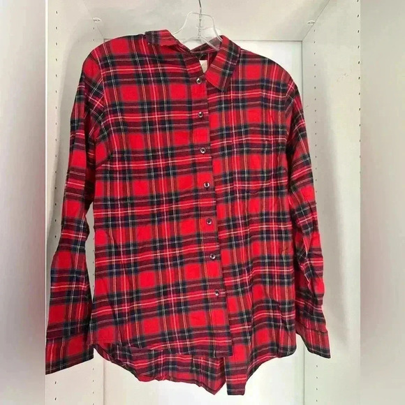 Weatherproof Comfort Stretch Red Plaid Long Sleeve Shirt. - Picture 1 of 6